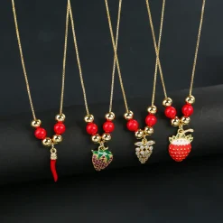 Red Zirconia Strawberry Pepper Set - Image 5