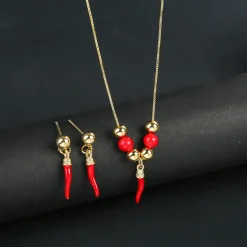 Red Zirconia Strawberry Pepper Set - Image 2