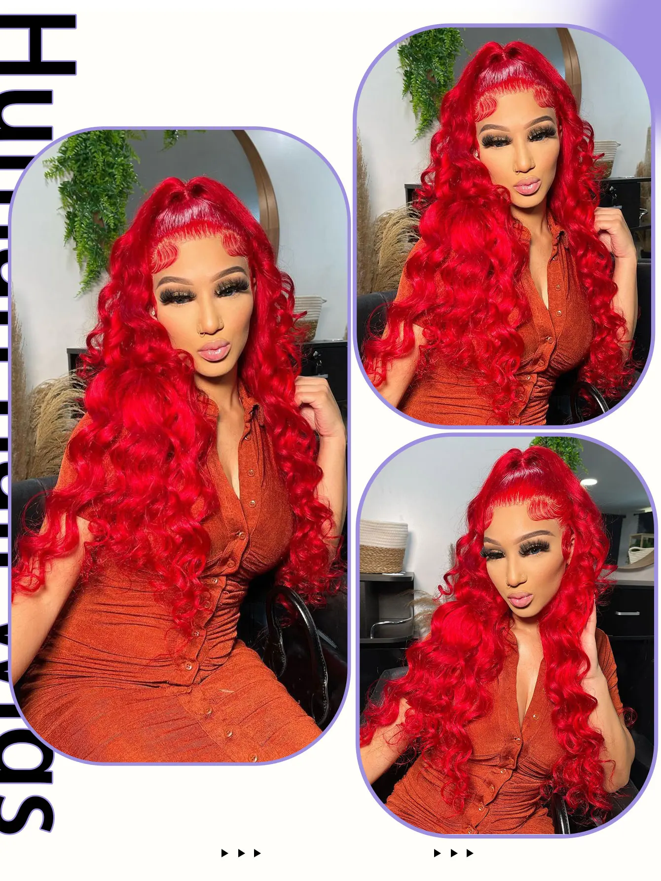 Cherry Red 13X6 Lace Front Human Hair Wigs Brazilian Body Wave 34'' 13X4 99J Burgundy Colored Curly Lace Frontal Wigs For Women