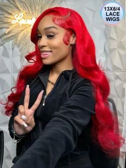 Cherry Red 13X6 Lace Front Human Hair