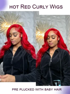 Cherry Red 13X6 Lace Front Human Hair - Image 2