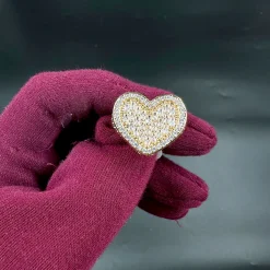 Baguette Heart Pink Stones Rose Gold Plated - Image 6