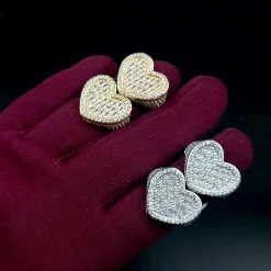 Baguette Heart Pink Stones Rose Gold Plated - Image 4