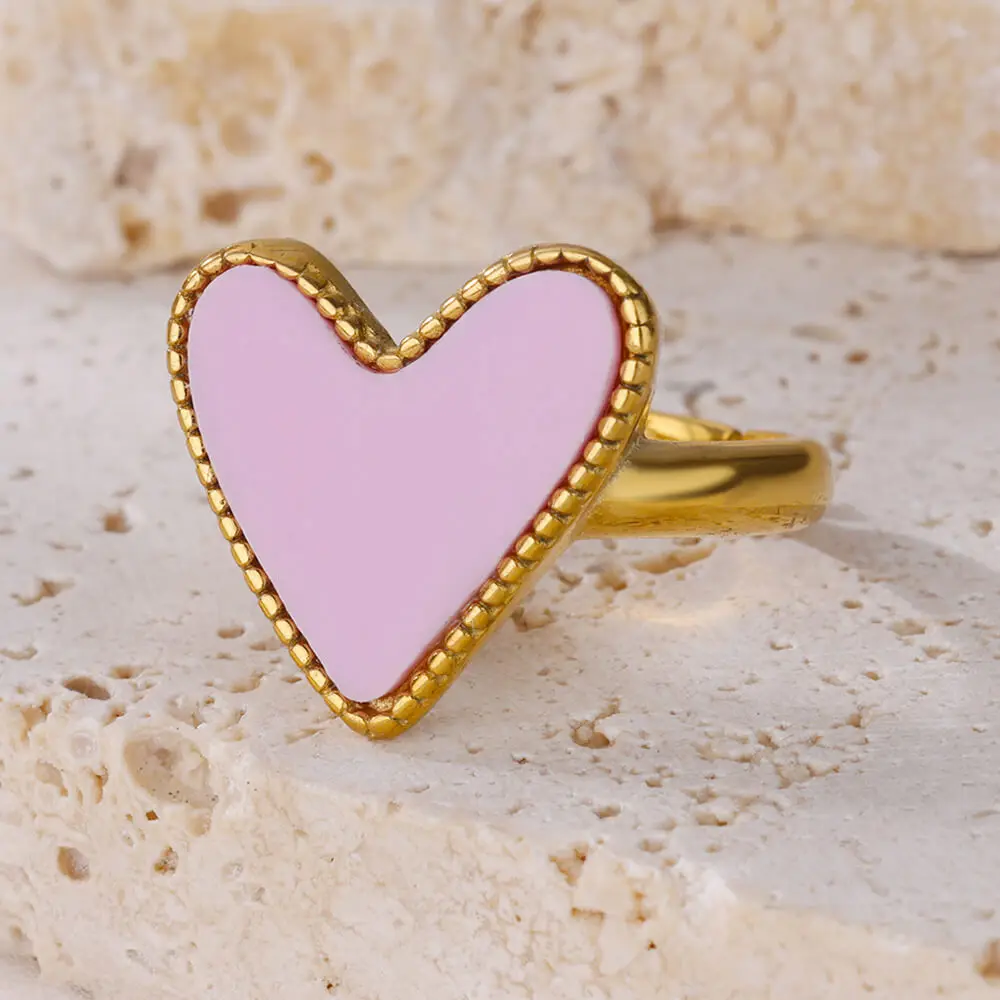 Heart Rings for Women Stainless Steel Rings luxury Adjustable Rings Jewelry Gift anillos mujer Bijoux Femme Anillos