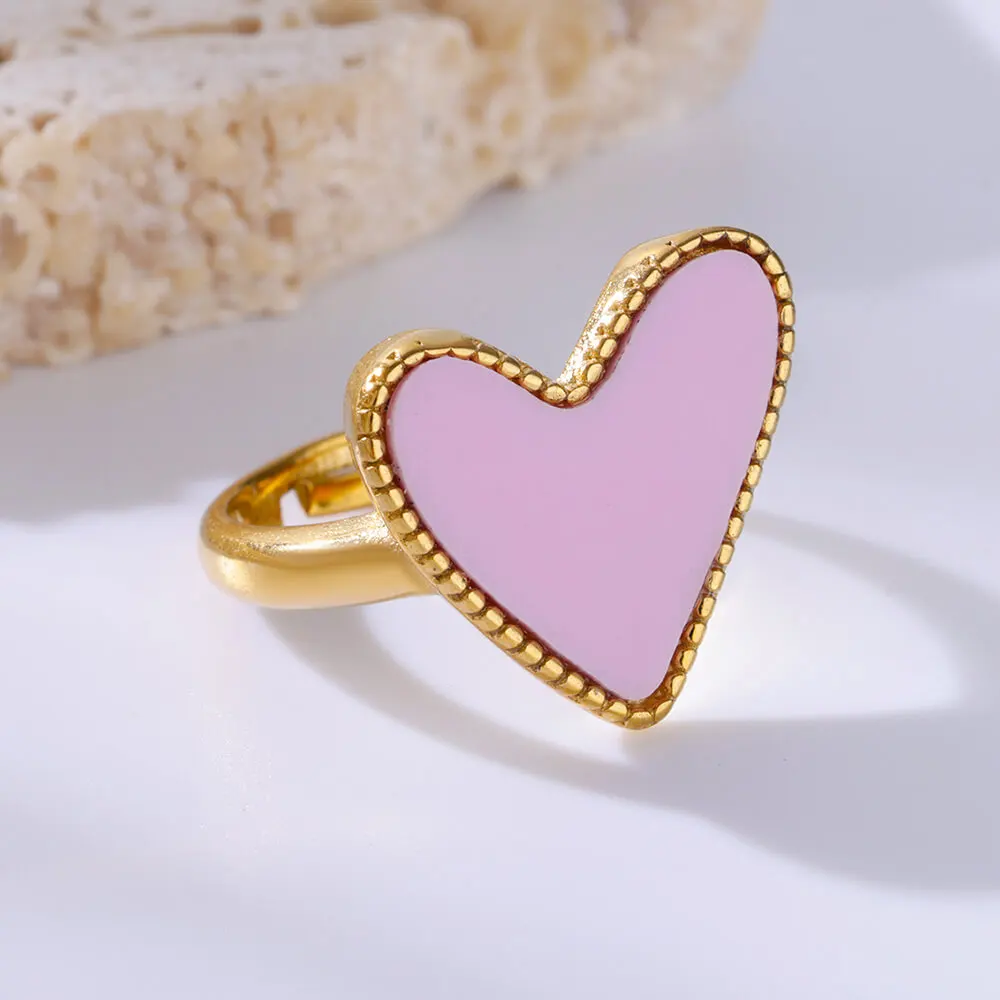 Heart Rings for Women Stainless Steel Rings luxury Adjustable Rings Jewelry Gift anillos mujer Bijoux Femme Anillos