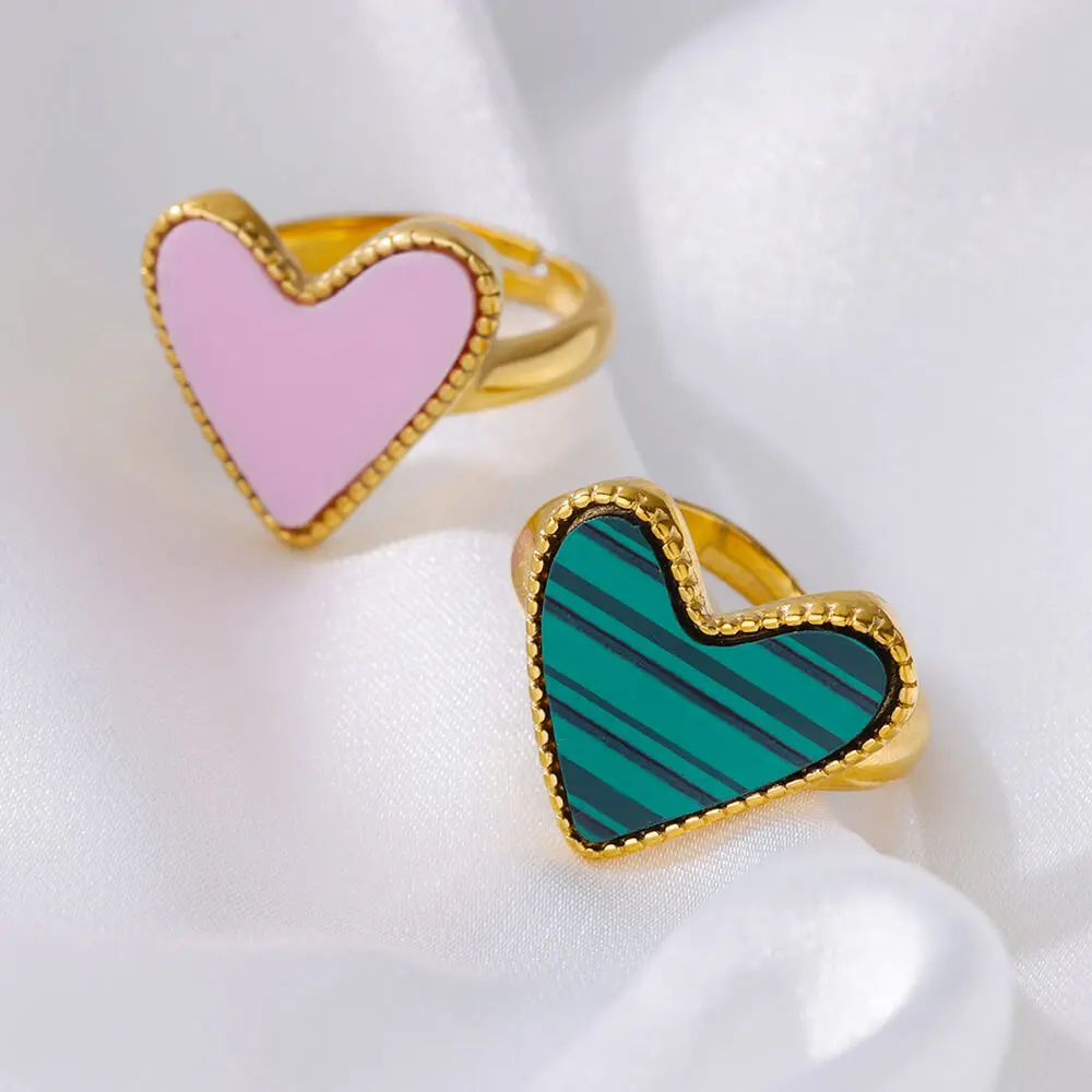 Heart Rings for Women Stainless Steel Rings luxury Adjustable Rings Jewelry Gift anillos mujer Bijoux Femme Anillos