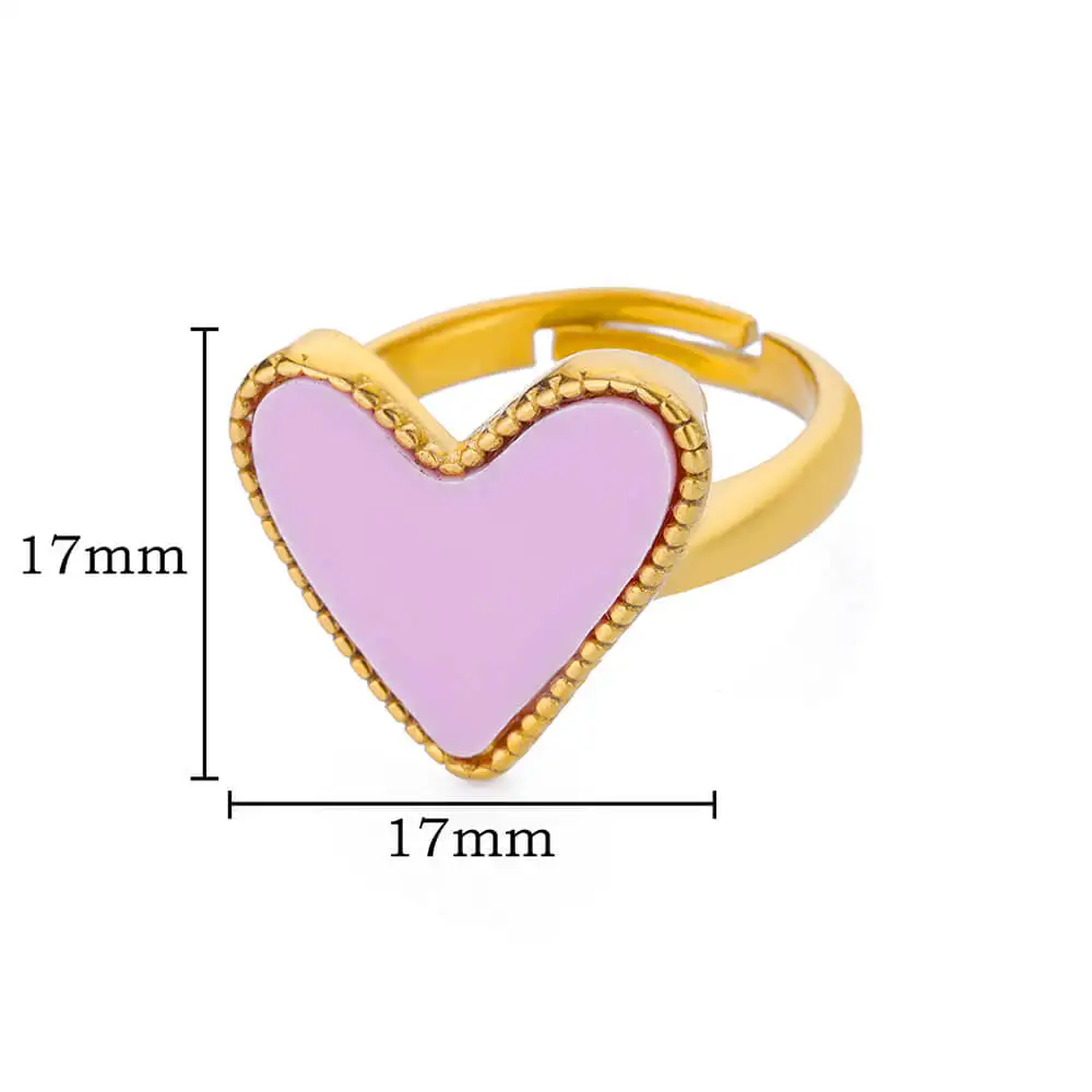 Heart Rings for Women Stainless Steel Rings luxury Adjustable Rings Jewelry Gift anillos mujer Bijoux Femme Anillos