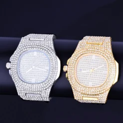 Big Dial Military Quartz Luxury Rhinestone  Waterproof - Image 4