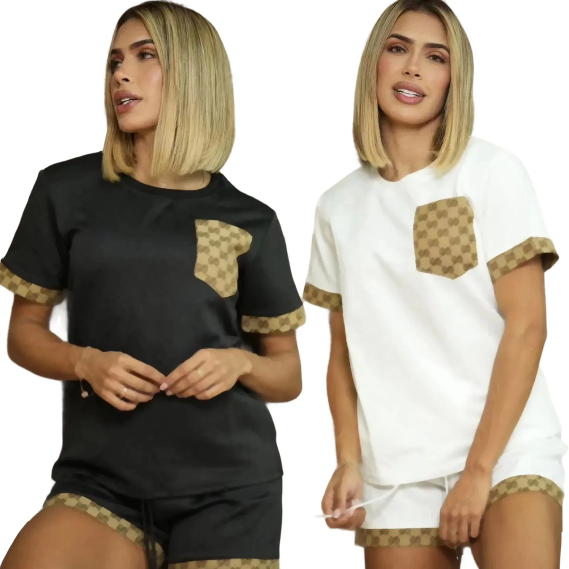 Casual Floral Embossed Women's Short Sleeve Shorts Set Summer Fashionable Cross-Border J2985 Short Skirt Outfit Ensemble Casual Floral Embossed Women's Short Sleeve Shorts Set Summer Fashionable Cross-Border J2985 Short Skirt Outfit Ensemble