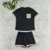 Embossed Short Sleeve Shorts Set