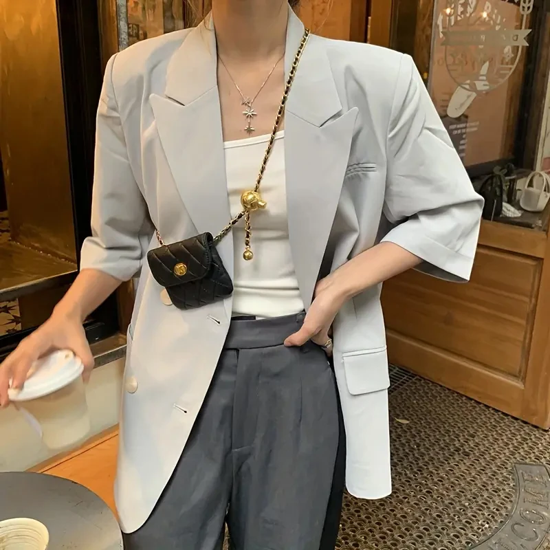 Elegant Leather Chain Belt Bag For Women Crossbody Waist Purse Fanny Pack Evening Clutch Mini Handbag Detachable Soft Leather