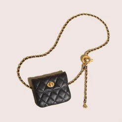 Chain Belt Clutch Mini Detachable Soft Leather - Image 2