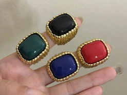 Textured Metal Square Ring