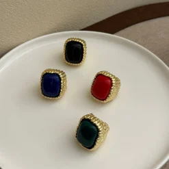 Textured Metal Square Ring - Image 6