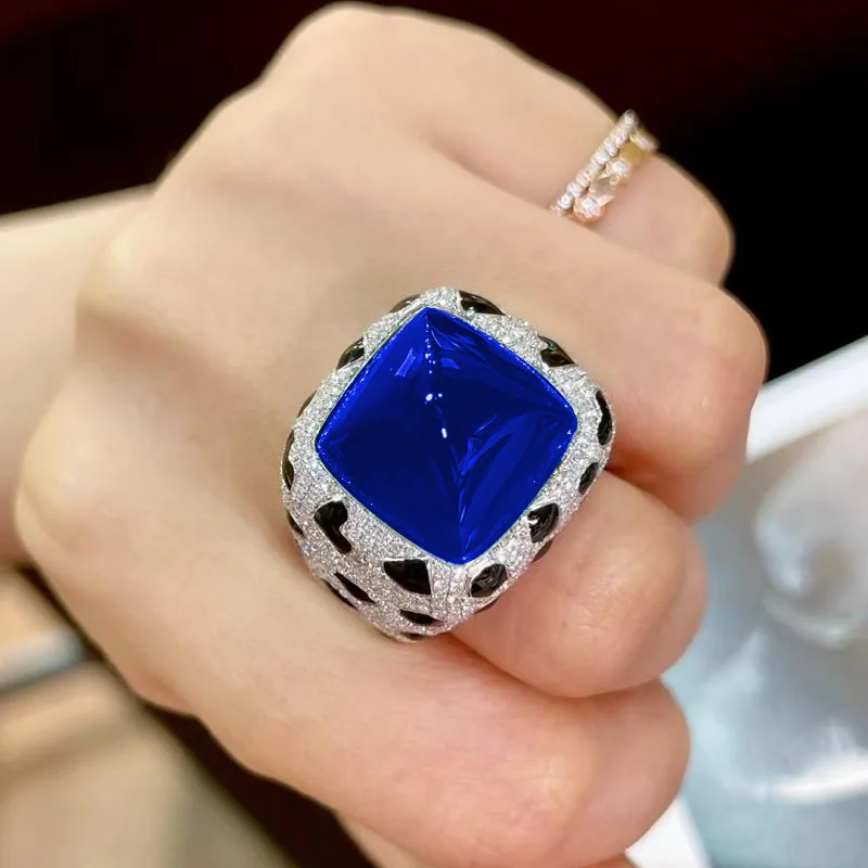 Foydjew Luxury Designer Jewelry Leopard Texture Design Large 17 Carat Sugar Tower Multicolor Crystal Ruby Rings For Women Foydjew Luxury Designer Jewelry Leopard Texture Design Large 17 Carat Sugar Tower Multicolor Crystal Ruby Rings For Women