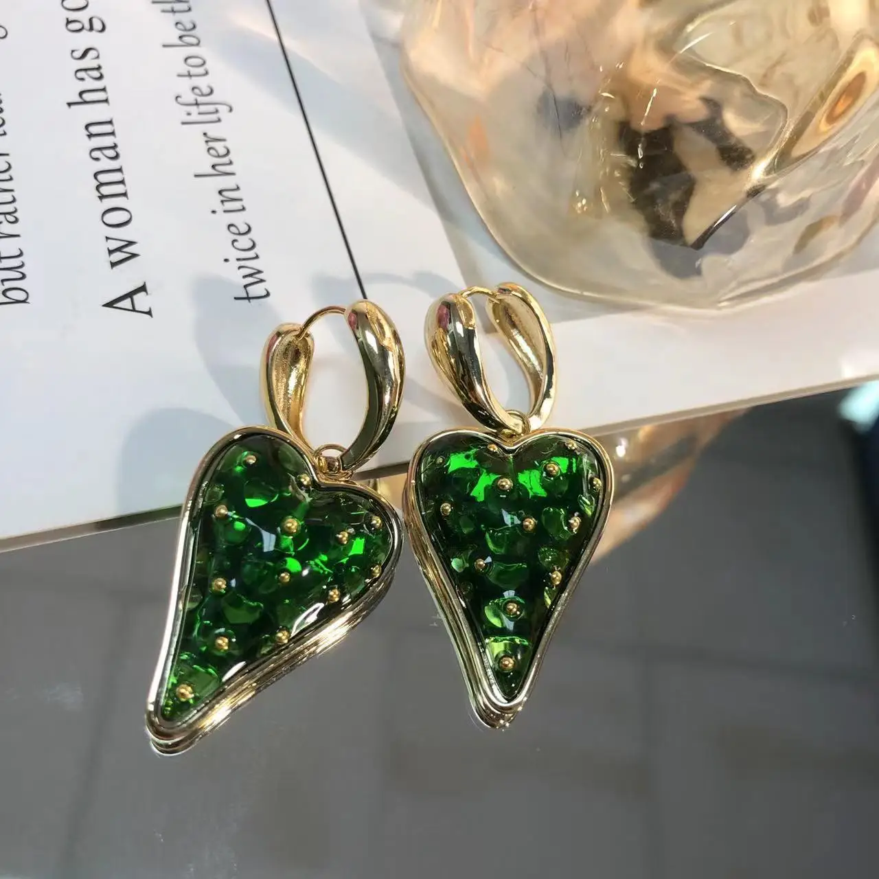 Personalized fashion heart-shaped strawberry earrings high-grade love jewelry Personalized fashion heart-shaped strawberry earrings high-grade love jewelry
