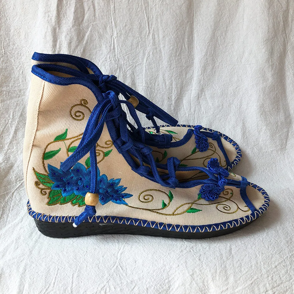 Veowalk Summer Super Light Women Canvas Gladiator Sandals Peep Toe High Top Ladies Cotton Flat Shoes Comfort Embroidered Sandial Veowalk Summer Super Light Women Canvas Gladiator Sandals Peep Toe High Top Ladies Cotton Flat Shoes Comfort Embroidered Sandial