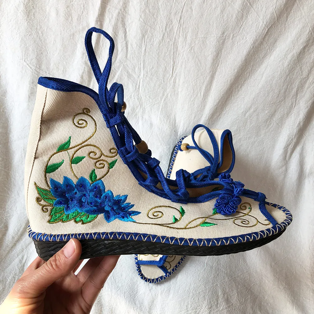 Veowalk Summer Super Light Women Canvas Gladiator Sandals Peep Toe High Top Ladies Cotton Flat Shoes Comfort Embroidered Sandial Veowalk Summer Super Light Women Canvas Gladiator Sandals Peep Toe High Top Ladies Cotton Flat Shoes Comfort Embroidered Sandial