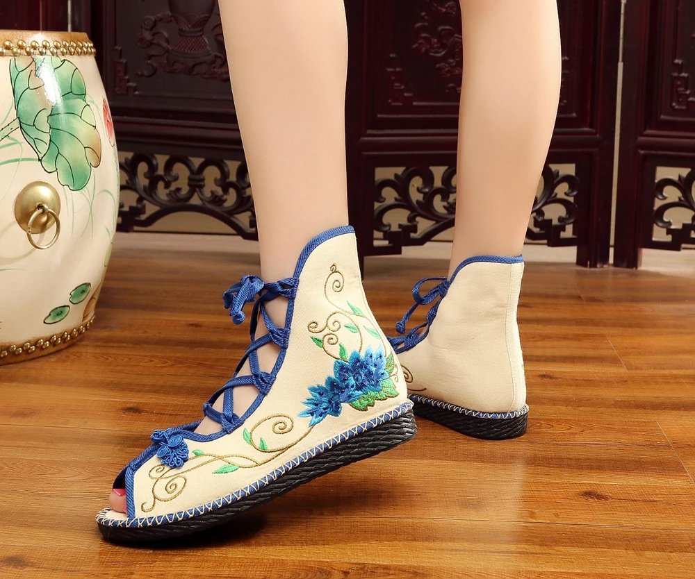 Veowalk Summer Super Light Women Canvas Gladiator Sandals Peep Toe High Top Ladies Cotton Flat Shoes Comfort Embroidered Sandial Veowalk Summer Super Light Women Canvas Gladiator Sandals Peep Toe High Top Ladies Cotton Flat Shoes Comfort Embroidered Sandial