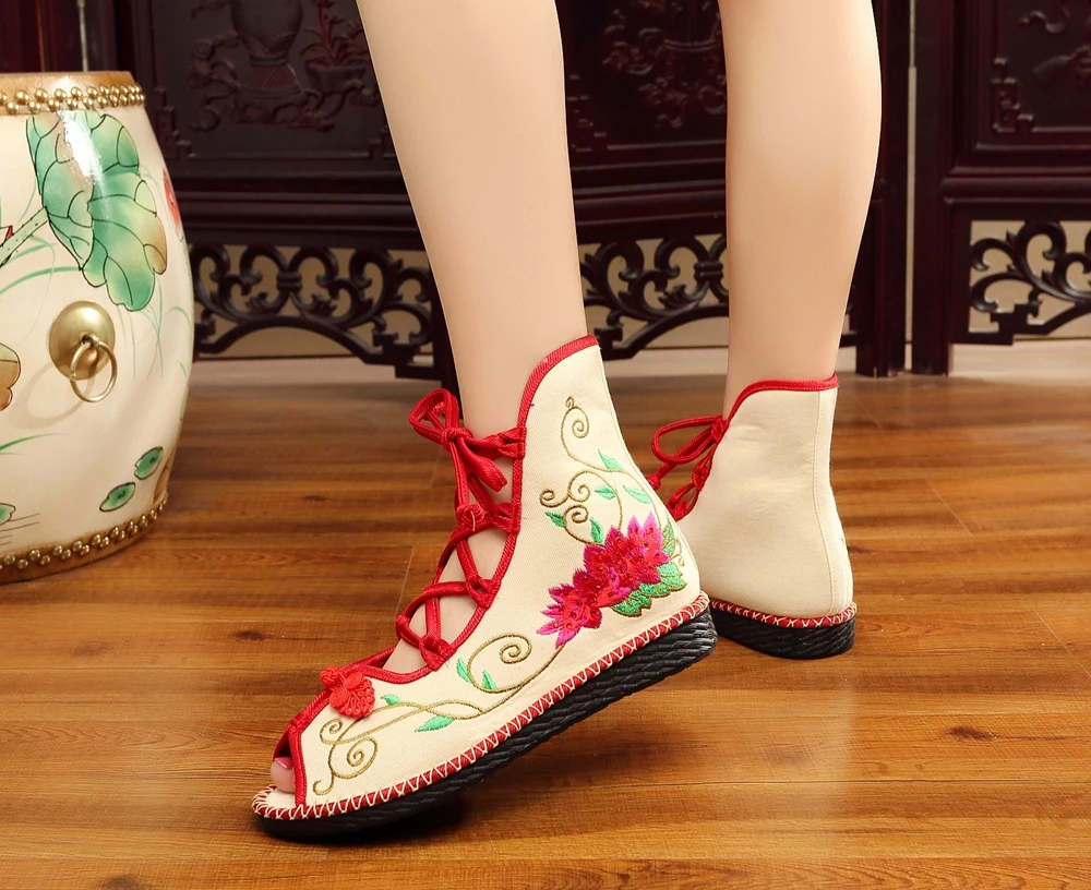 Veowalk Summer Super Light Women Canvas Gladiator Sandals Peep Toe High Top Ladies Cotton Flat Shoes Comfort Embroidered Sandial Veowalk Summer Super Light Women Canvas Gladiator Sandals Peep Toe High Top Ladies Cotton Flat Shoes Comfort Embroidered Sandial
