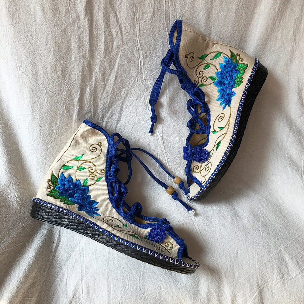 Veowalk Summer Super Light Women Canvas Gladiator Sandals Peep Toe High Top Ladies Cotton Flat Shoes Comfort Embroidered Sandial Veowalk Summer Super Light Women Canvas Gladiator Sandals Peep Toe High Top Ladies Cotton Flat Shoes Comfort Embroidered Sandial