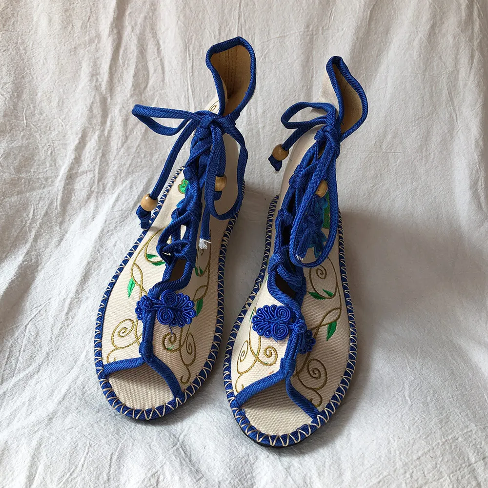 Veowalk Summer Super Light Women Canvas Gladiator Sandals Peep Toe High Top Ladies Cotton Flat Shoes Comfort Embroidered Sandial Veowalk Summer Super Light Women Canvas Gladiator Sandals Peep Toe High Top Ladies Cotton Flat Shoes Comfort Embroidered Sandial