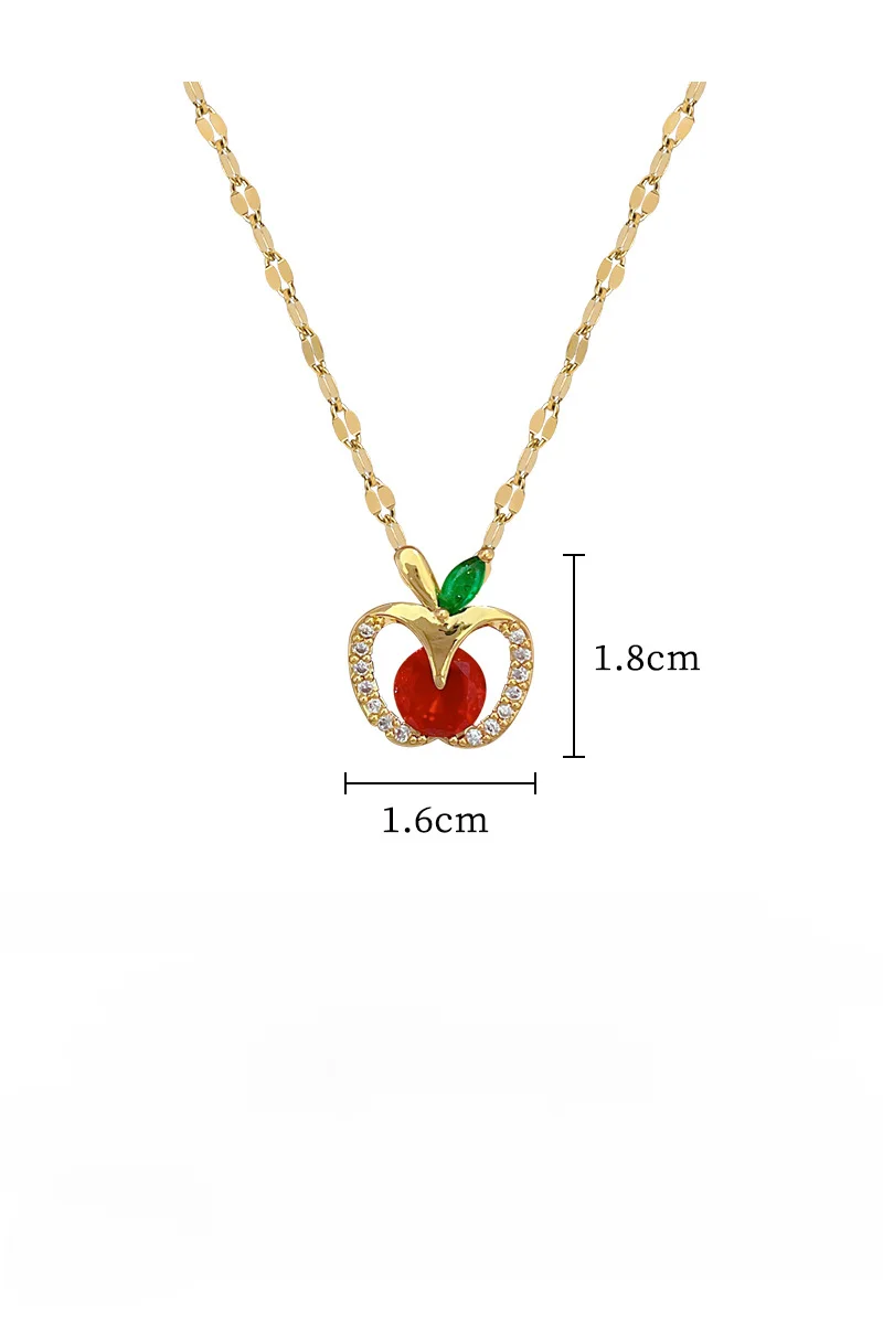 Fashion Simple Hollowed Out Fruit Pendant Necklaces for Women Classic Stainless Steel Jewelry Accessories Gifts for Lover