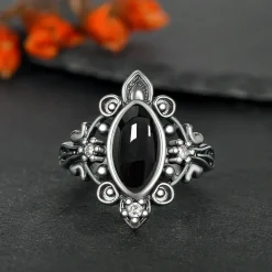 925 Silver Black Onyx Vintage - Image 5