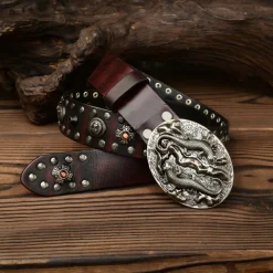 130CM Cowhide Genuine Leather Riveted - Image 3