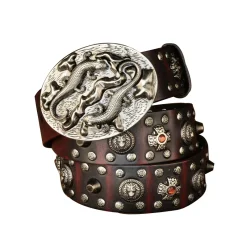 130CM Cowhide Genuine Leather Riveted - Image 6