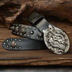 130CM Cowhide Genuine Leather Riveted - Image 4