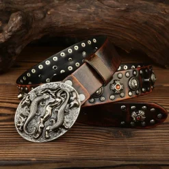 130CM Cowhide Genuine Leather Riveted - Image 5