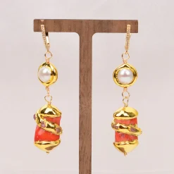 White Pearl Orange Coral Branch - Image 3