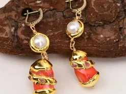 White Pearl Orange Coral Branch