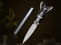 1Pcs Damascus Tea Cone & Buckle Keychain