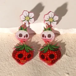 Skull Acrylic Drop Earrings - Image 2