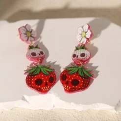 Skull Acrylic Drop Earrings - Image 5