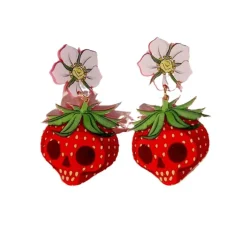 Skull Acrylic Drop Earrings - Image 3
