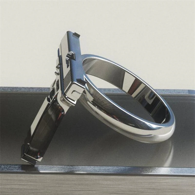 Exquisite Gun Imitation Ring alloy Gun Ring Polishing Motorcycle Cowboy Biker Punk Men Women Cool rings for men women
