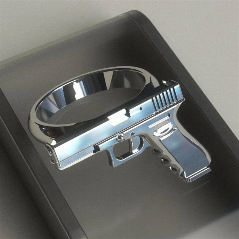 Exquisite Gun Imitation Ring alloy Gun Ring Polishing Motorcycle Cowboy Biker Punk Men Women Cool rings for men women