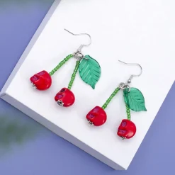 Red Cherry Skulls Dangle - Image 5