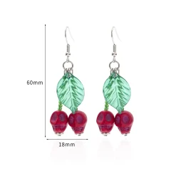 Red Cherry Skulls Dangle - Image 4