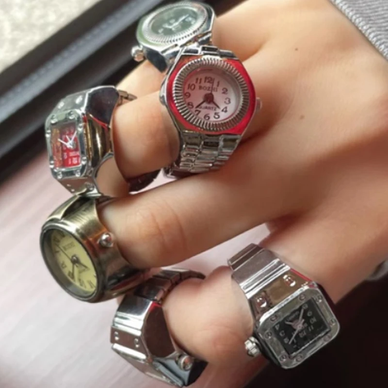 Watch Rings Elastic Strap Retro Quartz