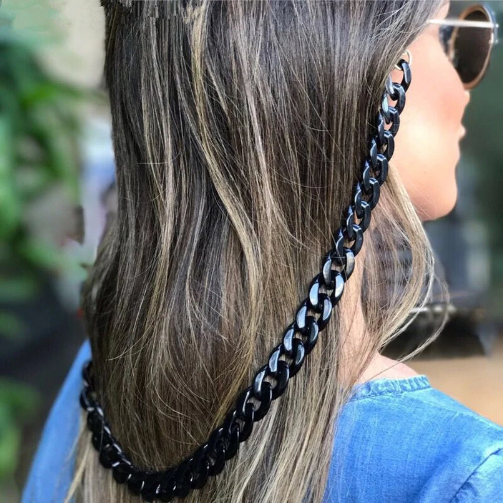 Boho Colorful Acrylic Glasses Chain for Women Fashion Resin Geometric Lanyard Cord Strap Hanging Chain on Sunglasses Accessories