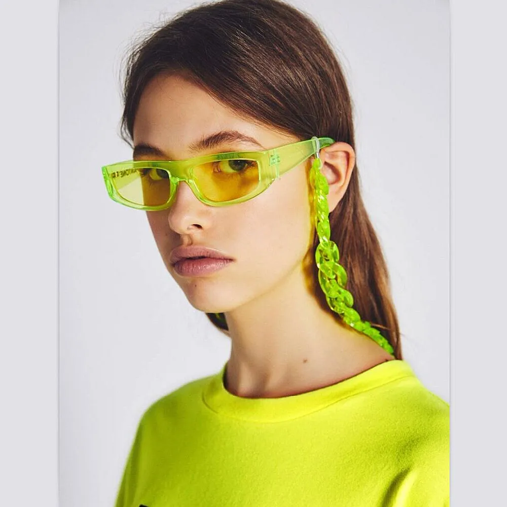Boho Colorful Acrylic Glasses Chain for Women Fashion Resin Geometric Lanyard Cord Strap Hanging Chain on Sunglasses Accessories