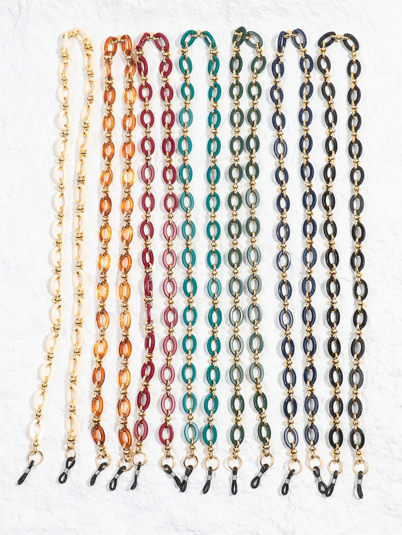 Boho Colorful Acrylic Glasses Chain for Women Fashion Resin Geometric Lanyard Cord Strap Hanging Chain on Sunglasses Accessories
